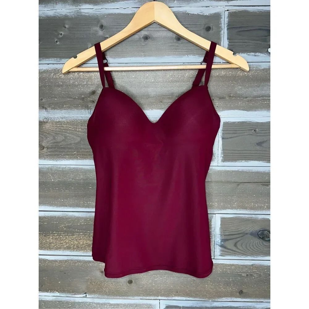 HANRO NWT HANRO Allure Bra Camisole Underwire Dark Burgundy Size 34C